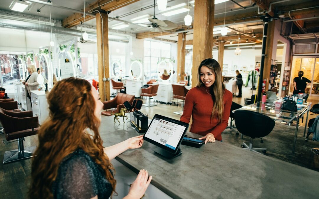 two women near tables